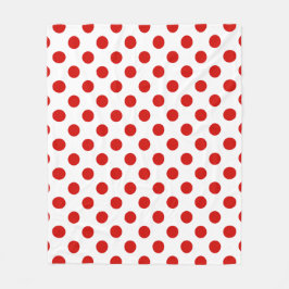 Manta Polar Puntos de polka rojos y blancos