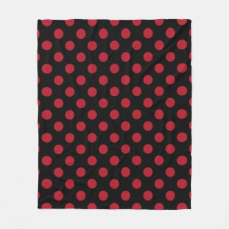 Manta Polar Puntos de polka rojos y negros
