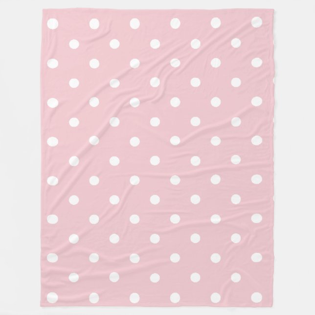 Manta Polar Puntos de Polka Rosa Bebé (Anverso)