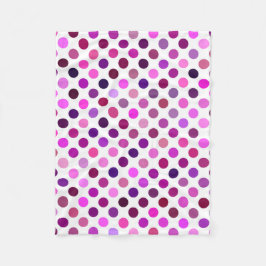 Manta Polar Puntos de polka rosados y púrpura