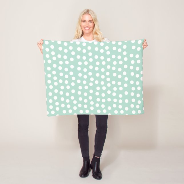 Manta Polar Puntos de polka verde claro (In situ)