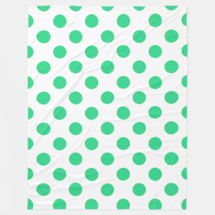 Manta Polar Puntos de polka verdes y blancos