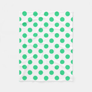Manta Polar Puntos de polka verdes y blancos