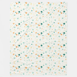 Manta Polar Puntos de Tangerina Turquesa