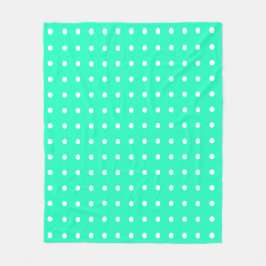 Manta Polar Puntos Mint Green y White Polka