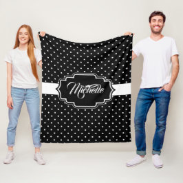 Manta Polar Puntos negros y blancos