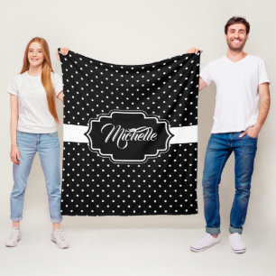 Manta Polar Puntos negros y blancos