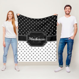 Manta Polar Puntos negros y blancos