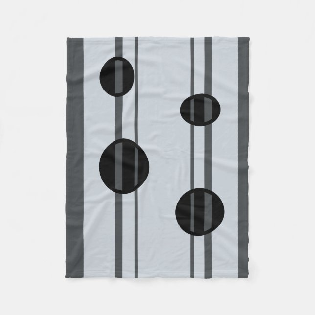 Manta Polar Puntos y líneas negros y grises (Anverso)