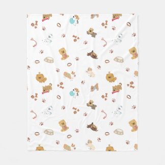 Manta Polar Puppy Love Seamless Pattern | Playful Dogs, Paw Pr