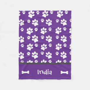 Manta Polar Puppy Perro Paw Impresión Publicidad Añadir nombre