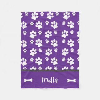 Manta Polar Puppy Perro Paw Impresión Publicidad Añadir nombre
