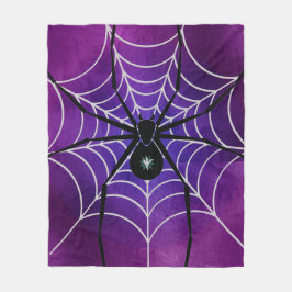 Manta Polar Purple Black Spider Throw Blanket