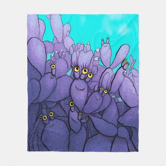 Manta Polar Purple Cactus Funny Succulum (Anverso)