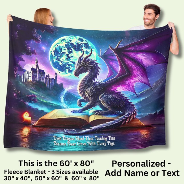 Manta Polar Purple Dragon Reading Book Blue Moon (Subido por el creador)