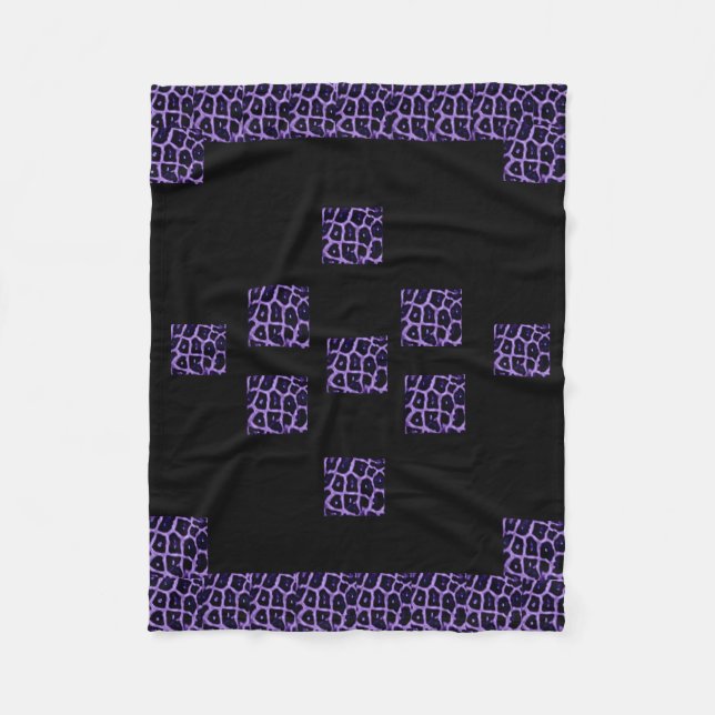 MANTA POLAR PURPLE GIRAFFE IMPRESIÓN FLEECE BLANKET (Anverso)