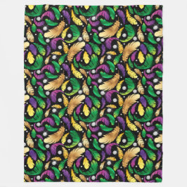 MANTA POLAR PURPLE GREEN & GOLD MARDI GRAS FEATHERS