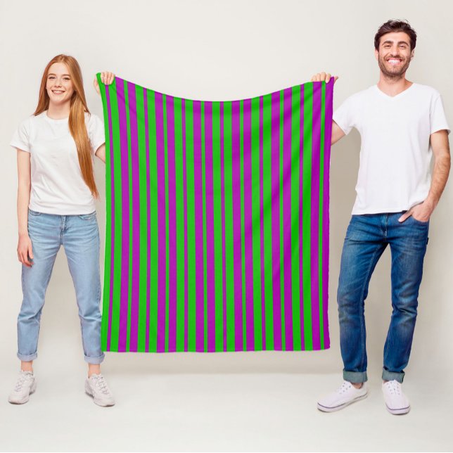 Manta Polar Purple Green Stylish Stripes Pattern Design  (Subido por el creador)
