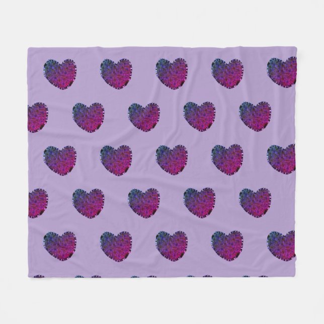 Manta Polar Purple Heart Fleece Blanket (Frente (Horizontal))