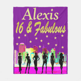 MANTA POLAR PURPLE PERSONALIZADO 16 Y FABULOUS FLEECE BLANKET