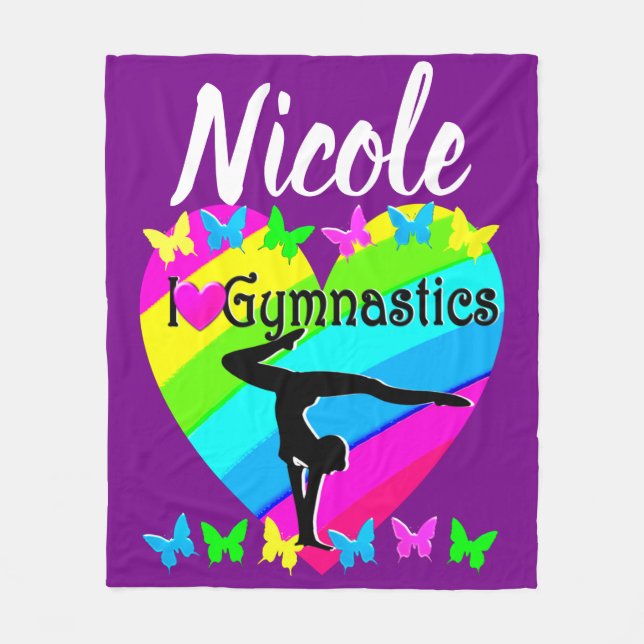 MANTA POLAR PURPLE RAINBOW ME ENCANTA EL DISEÑO DE GIMNASTICAS (Anverso)