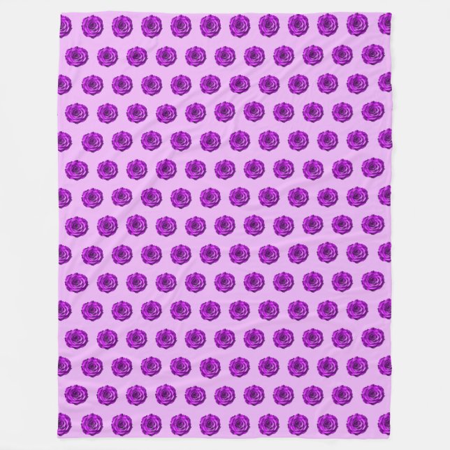 Manta Polar Purple Rose Flower Seamless Pattern on (Anverso)