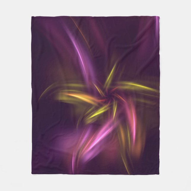 Manta Polar Purple Shades Resumen Fantasía Flor (Anverso)