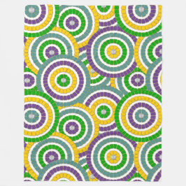 MANTA POLAR PURPLE VERDE Y AMARILLO MARDI GRAS TILE LOGRO