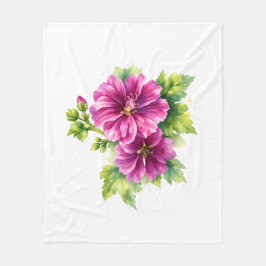 Manta Polar Purple Watercolor Flower Illustration 