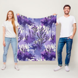 Manta Polar Purple Watercolor with Florals