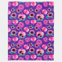 MANTA POLAR PÚRPURA CON BOMBAS DE COLOR BRILLANTE Y RETORNILLA