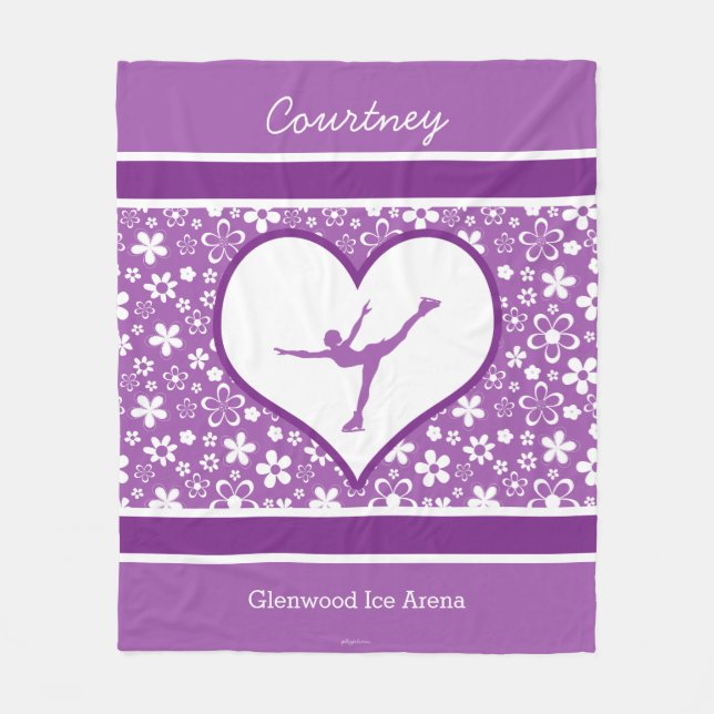 Manta Polar Púrpura con monograma patinaje artístico el modelo (Anverso)