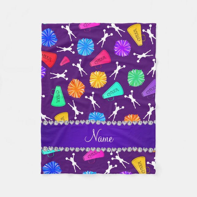 Manta Polar Púrpura conocida de encargo que anima pompoms (Anverso)