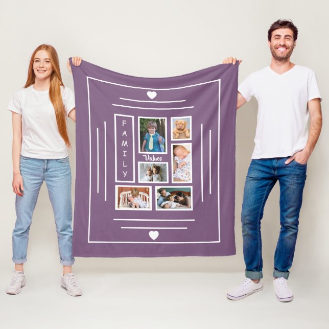 Manta Polar Púrpura de árbol fotográfico de familia (In situ)