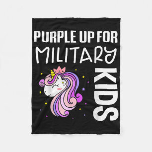 Manta Polar Púrpura De Unicornio Para Niños Militares