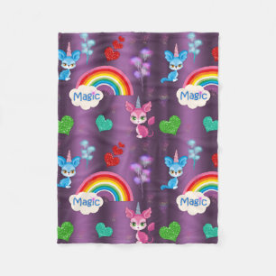 Manta Polar Púrpura de Unicornios mágicos