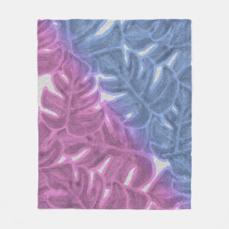 Manta Polar Púrpura lavanda azul rosa Palm tropical