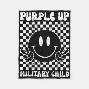 Manta Polar Púrpura Para Niños Militares Groovy Niño Militar