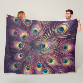 Manta Polar Púrpura Pasteles Duros Dibujando Pies De Pavo Real