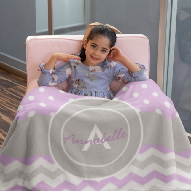 Manta Polar Púrpura Polka Dot Chevron (Subido por el creador)