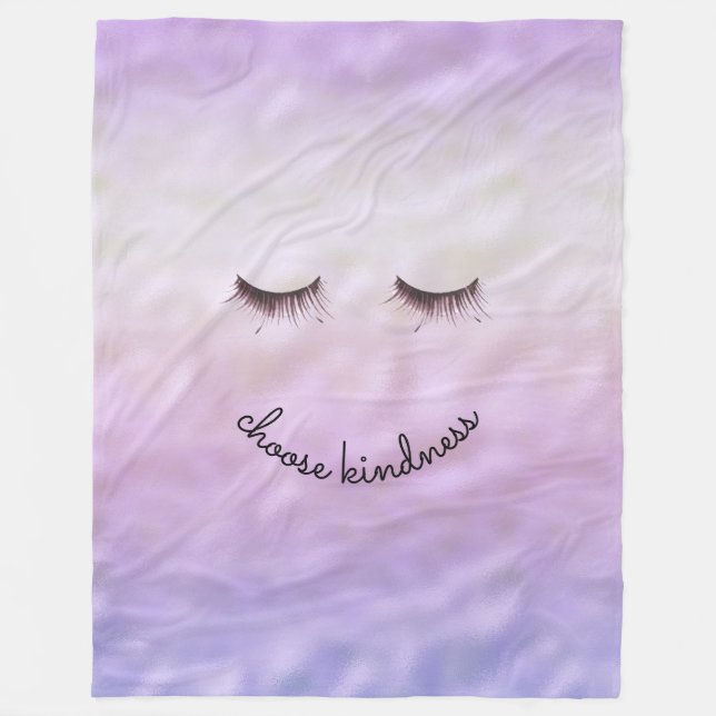 Manta Polar Púrpura rosa Ombre Negro Eyelashes Amabilidad (Anverso)