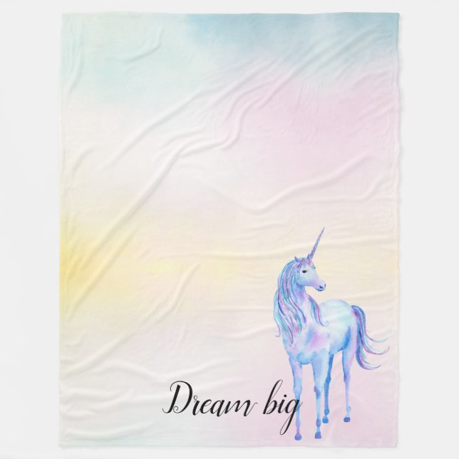 Manta Polar Púrpura unicornio Aqua tinte amarillo rosado (Anverso)