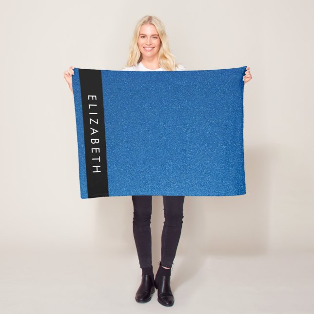 Manta Polar Purpurina azul, fondo Purpurina, nombre (In situ)