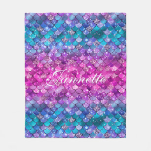 Manta Polar Purpurina de imitación de la sirena púrpura irland