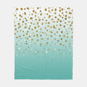 Manta Polar Purpurina de oro negro moderno bonito confetti