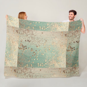 Manta Polar Purpurina de oro Stardust en Sea Green Whimsical