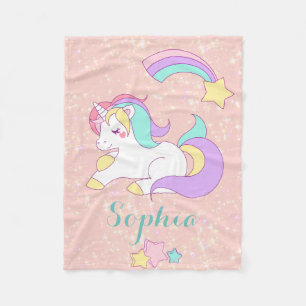 Manta Polar Purpurina mágico personalizado unicornio