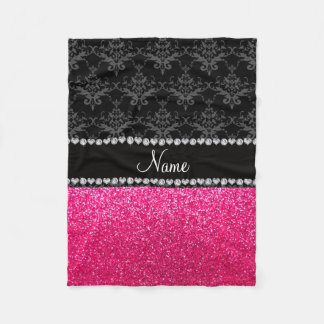 Manta Polar Purpurina negro conocido personalizado del rosa
