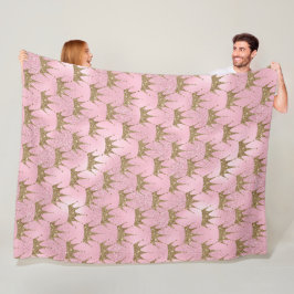 Manta Polar Purpurina Oro Y Rosa