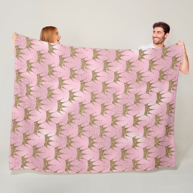 Manta Polar Purpurina Oro Y Rosa (In situ)